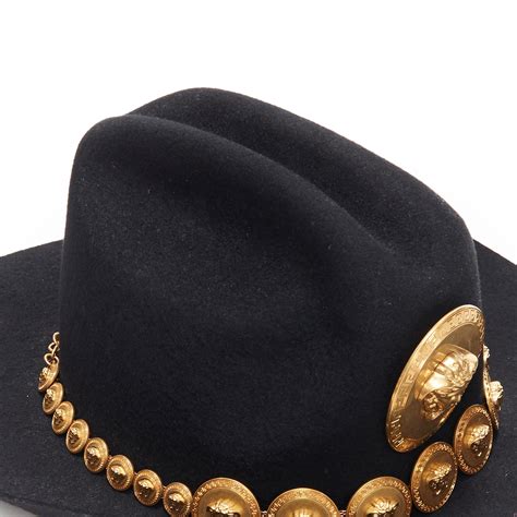 black and gold versace hat|Versace cowboy hat.